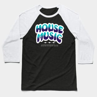 HOUSE MUSIC  - Bubble Outline Two Tone (white/blue/purple) Baseball T-Shirt